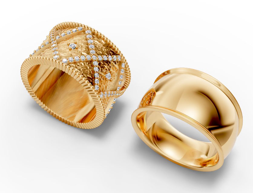 Cigar Band Ring Ornate